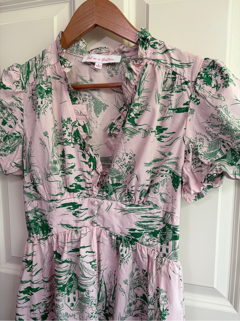 Beautiful size S dress by Meet me in Santorini.Toile. Ruffles. Summer perfectio - Picture 2 of 13